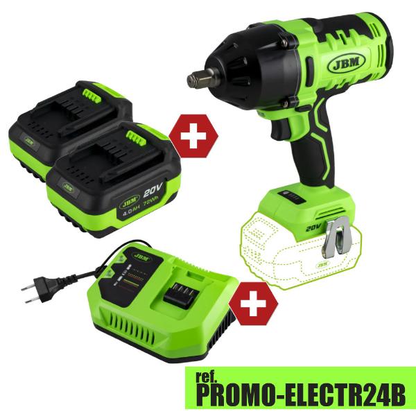 Pistola Impacto Eléctrica 1/2 JBM + 2 Baterias 6ah, Mochila y Cargador  20V. GRATIS