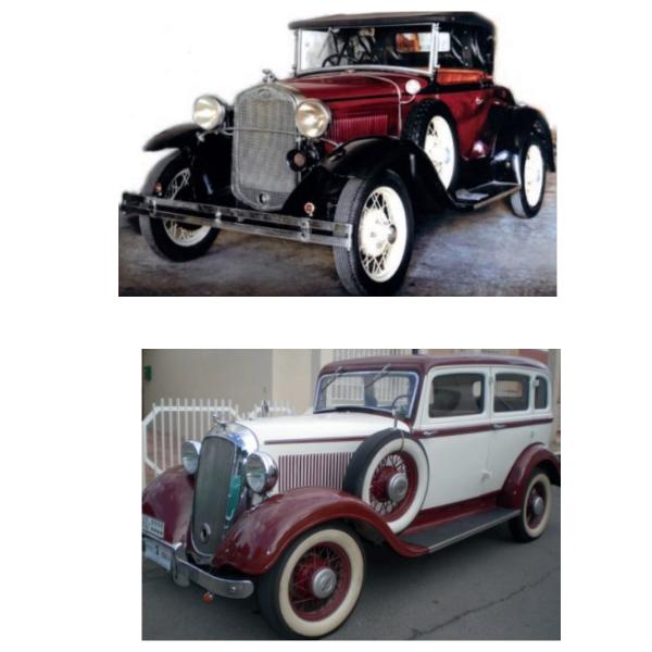 7 Ford A Roadster de 1931 y 8 Plymounth Pc de 1932
