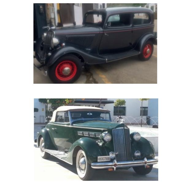 11 Ford B Tudor de 1934 y 12 Packard 120 Cd de 1937