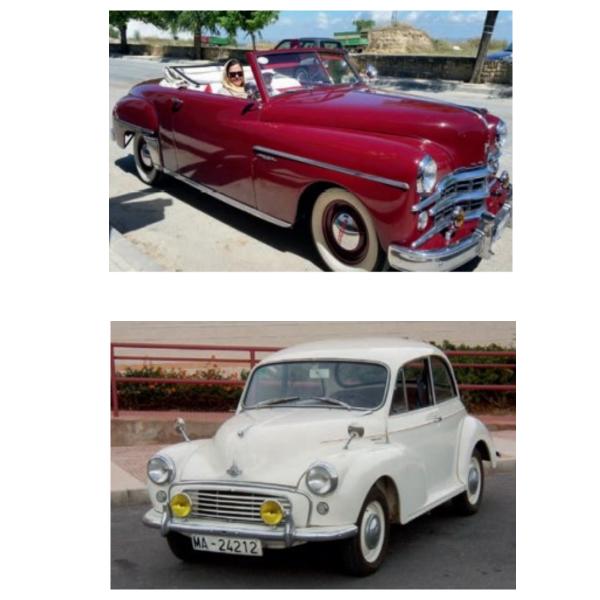 17 Dodge Wayfarer de 1949 y 18 Morris Minor 1000 de 1950