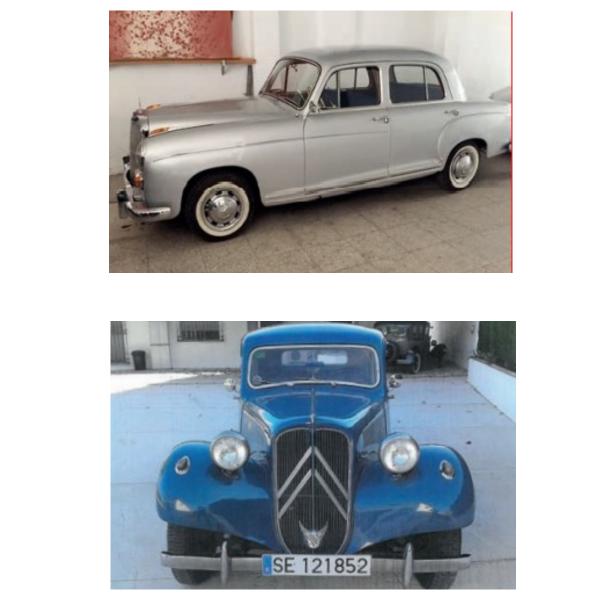 23 Mercedes Benz Ponton de 1956 y 24 Citroen 11 Ligero de 1956