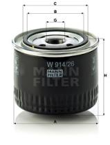 Mann Filter W91426 - FILTRO ACEITE CAR