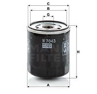 Mann Filter W7043 - FILTRO ACEITE CAR