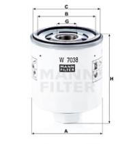 Mann Filter W7038 - FILTRO ACEITE CAR