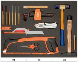 Bahco FF1A138 - JUEGO DE HERRAMIENTAS DE CORTE Y GOLPEO VARIADAS EN BANDEJA