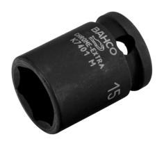 Bahco K7401M-10 - VASO DE IMPACTO CON CUADRADILLO DE 3/8" CON PERFIL HEXAGONAL