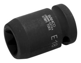 Bahco K7801TORXE10 - VASO DE IMPACTO CON CUADRADILLO DE 1/2" CON PERFIL DE CABEZA