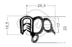 Metalcaucho 00774 - PERFIL PUERTA VW-IBIZA