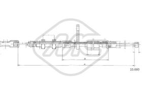 Metalcaucho 80336 - CABLE FRENO R 4GTL(1128)SX-LH