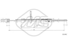 Metalcaucho 80377 - CABLE FRENO R 4GTL(1128)DX-RH