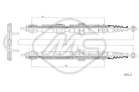 Metalcaucho 81290 - CABLE FRENO 164 ALL