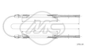 Metalcaucho 81310 - CABLE FRENO DAILY 30.8-35.10 RUOTE SIN