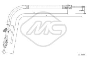 Metalcaucho 81813 - CABLE FRENO TRANSIT MOD.RHD ANT.-FRON