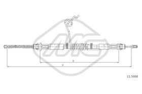 Metalcaucho 81821 - CABLE FRENO TRANSIT ALL FWD VAN-KOMBI-