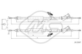 Metalcaucho 81828 - CABLE FRENO FOCUS IIALL(DRUM BRAKE)