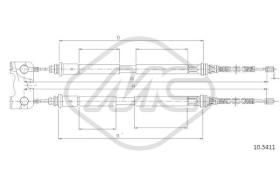 Metalcaucho 81837 - CABLE FRENO ESCORT ALL 1,4I-1,6I-1,8TD