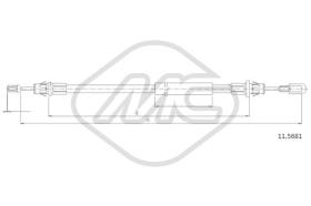 Metalcaucho 81856 - CABLE FRENO TRANSIT ALL RWD CAB SERIE