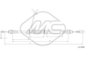 Metalcaucho 81857 - CABLE FRENO TRANSIT ALL RWD CAB SERIE