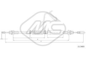 Metalcaucho 81858 - CABLE FRENO TRANSIT ALL RWD VAN 460E D