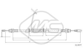 Metalcaucho 81866 - CABLE FRENO TRANSIT ALL RWD CAB RUOTE