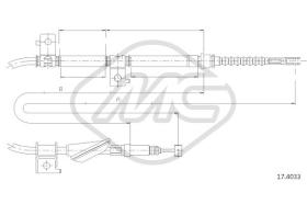 Metalcaucho 81941 - CABLE FRENO ACCORD ALL(DISC BRAKE)