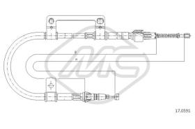 Metalcaucho 82211 - CABLE FRENO 626-MX6 ALL SX-LH