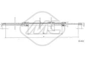 Metalcaucho 82989 - CABLE FRENO R 4L-TL(1120/3/6)SX-LH