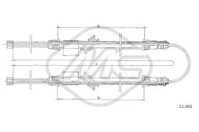 Metalcaucho 83006 - CABLE FRENO R 12 L-TL-TS-R 15-R 17