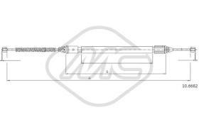 Metalcaucho 83071 - CABLE FRENO MEGANE COACH 2,0 8V(DRUM