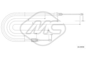 Metalcaucho 83072 - CABLE FRENO MEGANE COACH 2,0 16V(DISC