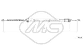 Metalcaucho 83082 - CABLE FRENO CLIO 1,216V C/ABS SX-LH