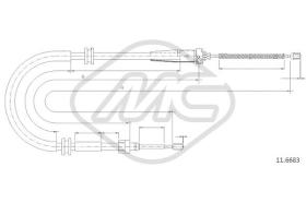 Metalcaucho 83116 - CABLE FRENO KANGOO II ALL(DRUM BRAKE)