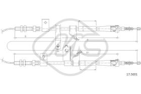 Metalcaucho 83354 - CABLE FRENO ALTO ALLDX/SX-RH/LH