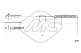 Metalcaucho 83609 - CABLE EMBRAGUE 1500-1600 TYPE 3