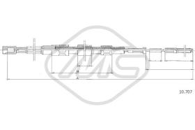 Metalcaucho 83710 - CABLE FRENO TRANSPORTER 1,6 DX/SX-RH-L