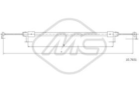 Metalcaucho 83754 - CABLE FRENO TOUAREG ALL ANT.-FRONT