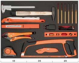 Bahco FF1A119 - COMPOSICION DE HERRAMIENTAS DE CORTE Y GOLPEO EN BANDEJA DE