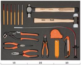 Bahco FF1A127 - COMPOSICION DE HERRAMIENTAS DE CORTE Y GOLPEO EN BANDEJA DE