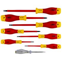 Jbm 52520 - SET DE 7 DESTORNILLADORES AISLADOS 1.000V + VOLTAGE TESTER