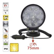 Jbm 52567 - FOCO REDONDO 9 LED 18W 1450 LUM. IMAN