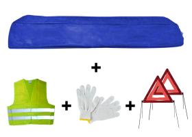 Jbm 53173 - KIT EMERGENCIA BOLSA AZUL MINI+2TRIANGULOS+CHALECO+GUANTES