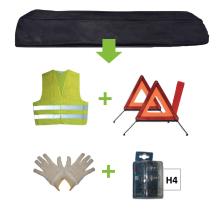 Jbm 52781 - KIT EMERGENCIA BOLSA NEGRA + MK H4 + CHALECO + TRIANG. + GUA