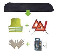 Jbm 52782 - KIT EMERGENCIA BOLSA NEGRA + MK H7 + CHALECO + TRIANG. + GUA