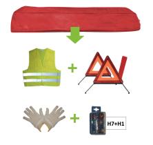 Jbm 52779 - KIT EMERGENCIA BOLSA ROJA + MK H7+H1 + CHALECO + TRIANG. + G