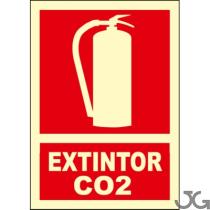 Julio García EX057A4B - SEñAL DE EXTINTOR DE CO2 A4 CLASE B FOTOLUM.