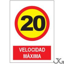 Julio García SP883A4 - SEñAL DE VELOCIDAD MáXIMA 20KM/H PE 21X29CM