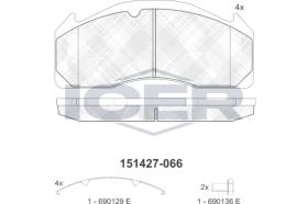 ICER 151427066 - PASTILLAS FRENO V.I.