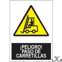 Julio García SA100340X30 - SEñAL -¡PELIGRO! PASO DE CARRETILLAS  - PE 40X30CM
