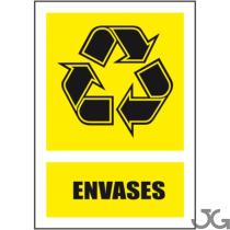 Julio García RE11A4 - SEñAL RECICLAJE - ENVASES (FONDO AMARILLO) PE 29X21CM