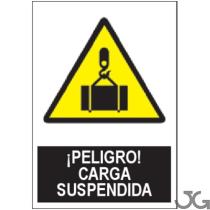 Julio García SA100140X30 - SEñAL -¡PELIGRO! CARGA SUSPENDIDA  - PE 40X30CM